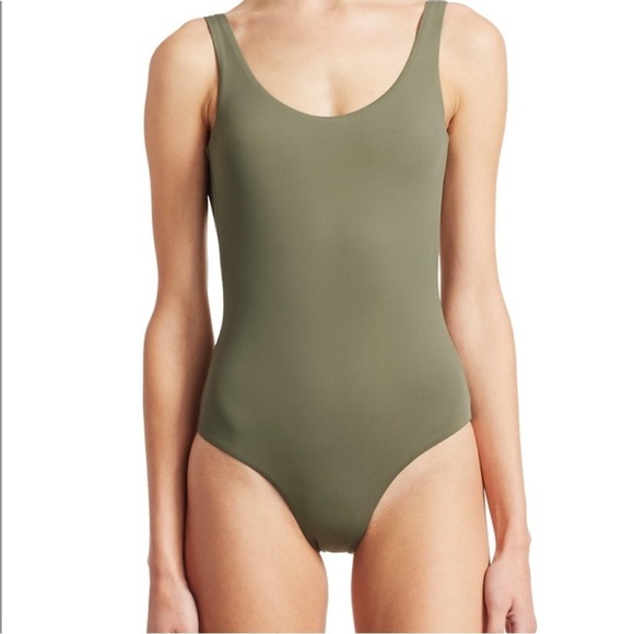 New! Onia Kelly One Piece Swimsuit Swim Forest Green - Picture 2 of 7
